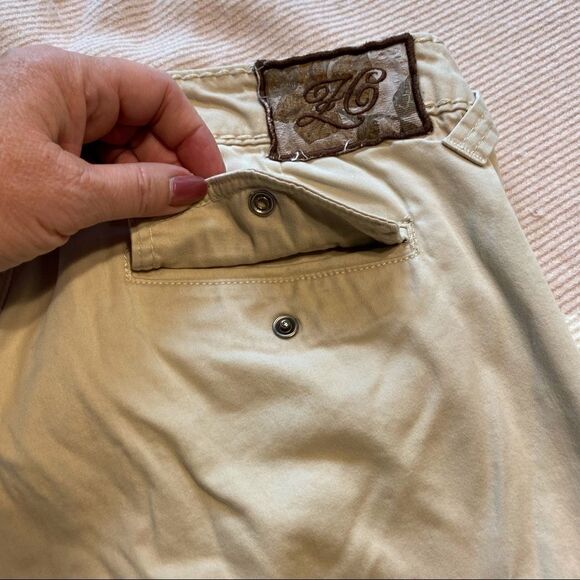 Z Cavaricci Light Khaki Shorts, Size 10 - Picture 8 of 11